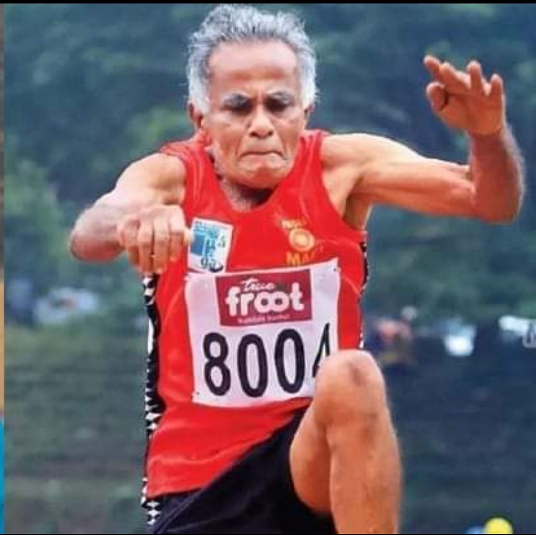 Athletics 82yearold exMLA wins medals in running race! 82 years old ex mla from kerala wins