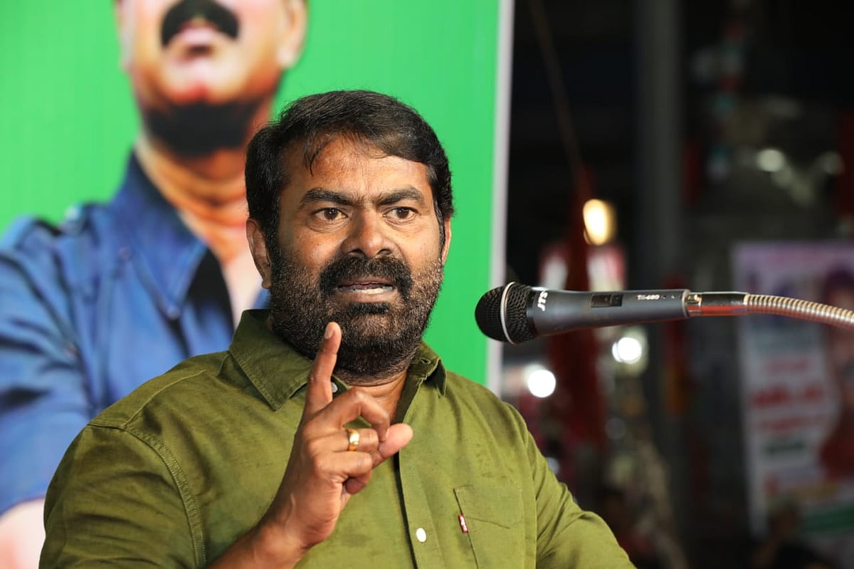நாம் தமிழர் கட்சியின் ஒருங்கிணைப்பாளர் சீமான்