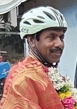 `சென்னையில் தொடங்கி 15,000 கி.மீ தூரம் சைக்கிள் பயணம் - இலங்கை ஆசிரியருக்கு மதுரையில் வரவேற்பு!