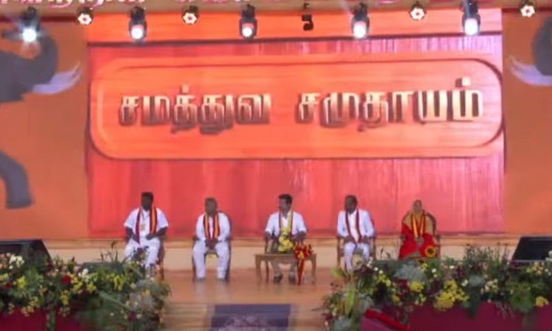 TVK: மாநாட்டு மேடையில் விஜய் மற்றும் ஆனந்துடன் மூவர் - யார் அவர்கள்?