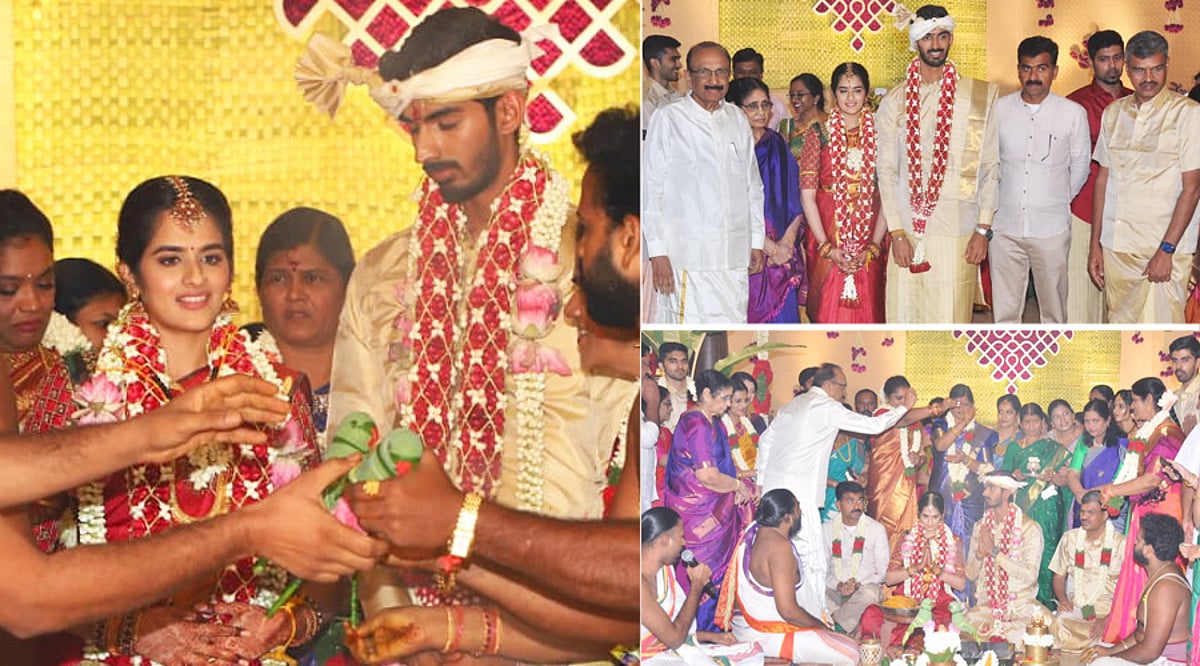 துரை வைகோ மகள் திருமணம்: பட்டு வேட்டியில் வைகோ... கல்யாண க்ளிக்ஸ்! | Photo album of vaiko grand daughter marriage - Vikatan