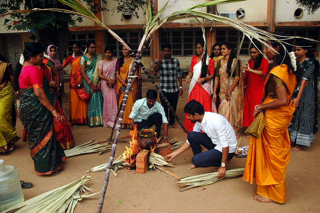 ஆட்டம்.! பாட்டம் .! கொண்டாட்டம்! நெல்லை அரசு சித்த மருத்துவக்கல்லூரி மாணவர்களின் பொங்கல் திருவிழா.!