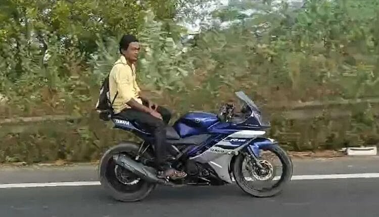 திருச்சி - சென்னை தேசிய நெடுஞ்சாலையில் ஆபத்தான வகையில் பைக் சாகசம்; இளைஞர் குறித்து போலீஸ் விசாரணை!