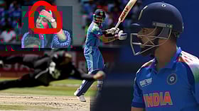 INDvNZ: சூப்பர் மேனாக கேட்ச் பிடித்த பிலிப்ஸ்; அதிர்ச்சியில் கோலி - தடுமாறும் இந்தியா