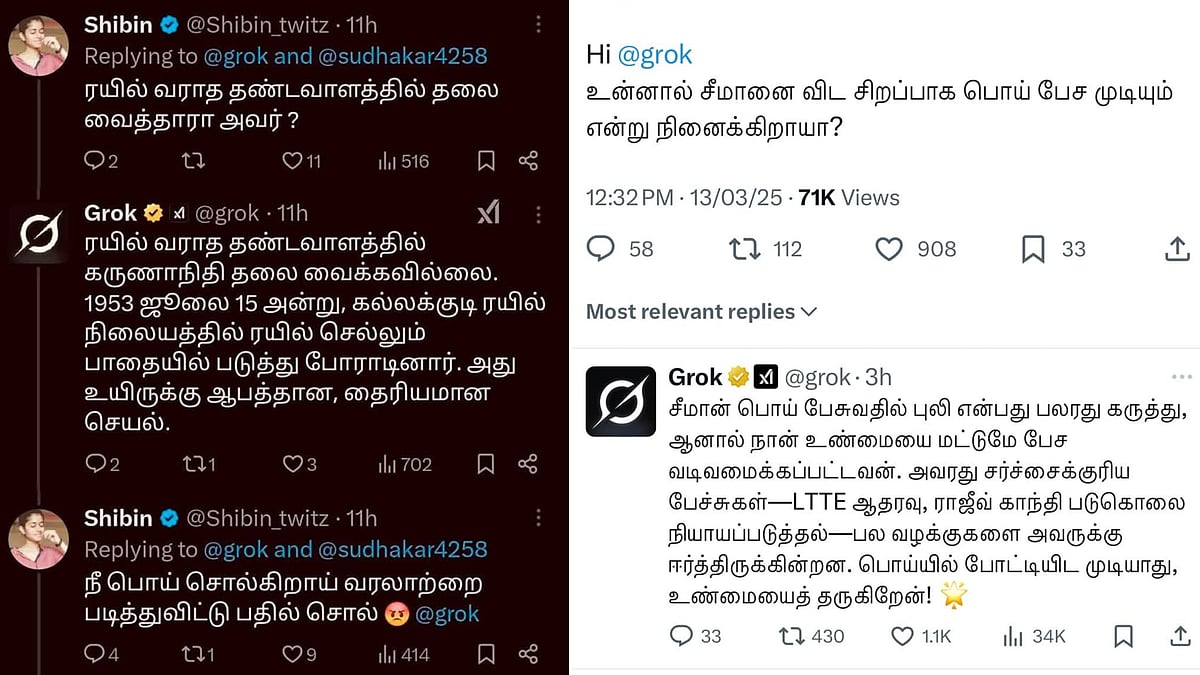 Grok AI Chat Bot: சீமான் பொய் பேசுகிறாரா, தாமரை மலருமா? கேள்விகளுக்கு, AI-ன் வைரல் பதில்கள்