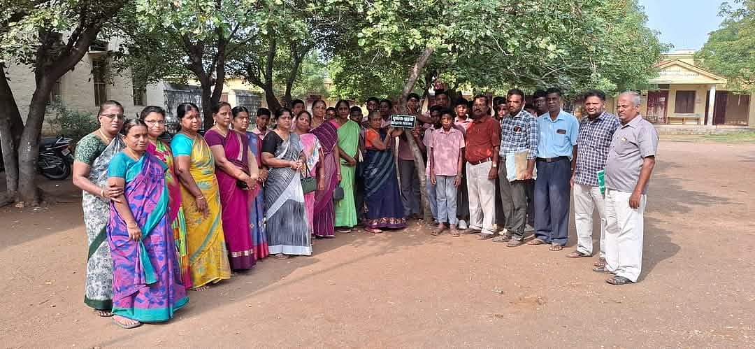 கரூர்: காய்கறித் தோட்டம்.. மீன்குட்டை.. மரங்களுக்குப் பெயர்ப் பலகை.. அரசுப் பள்ளியின் புதிய முயற்சி