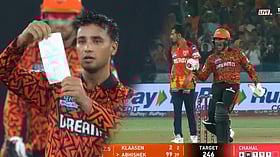 Abhishek Sharma : 'சதமடித்து விட்டு துண்டு சீட்டை காட்டிய அபிஷேக் சர்மா!' - என்ன சொல்ல வருகிறார்?