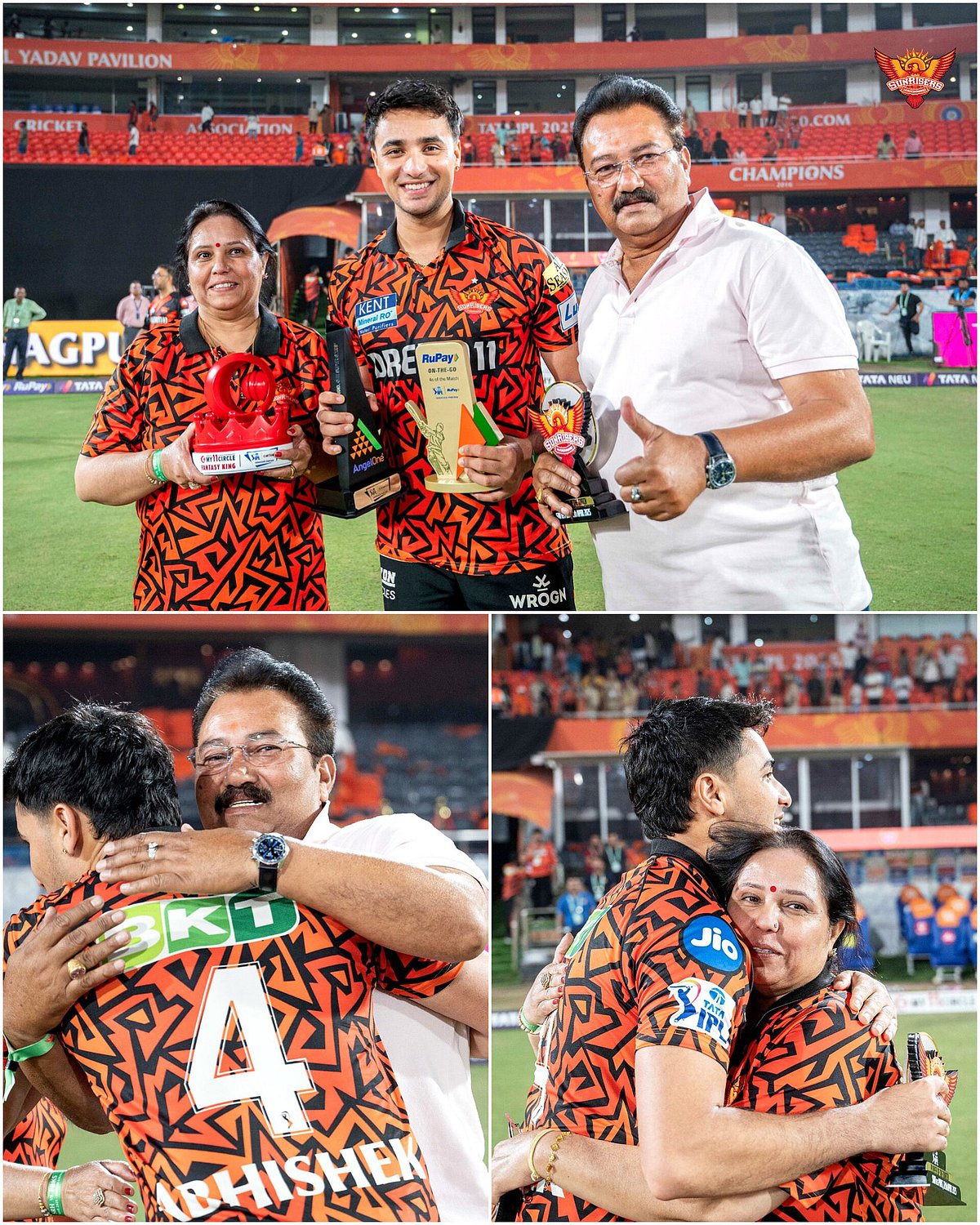 பெற்றோருடன் அபிஷேக் சர்மா