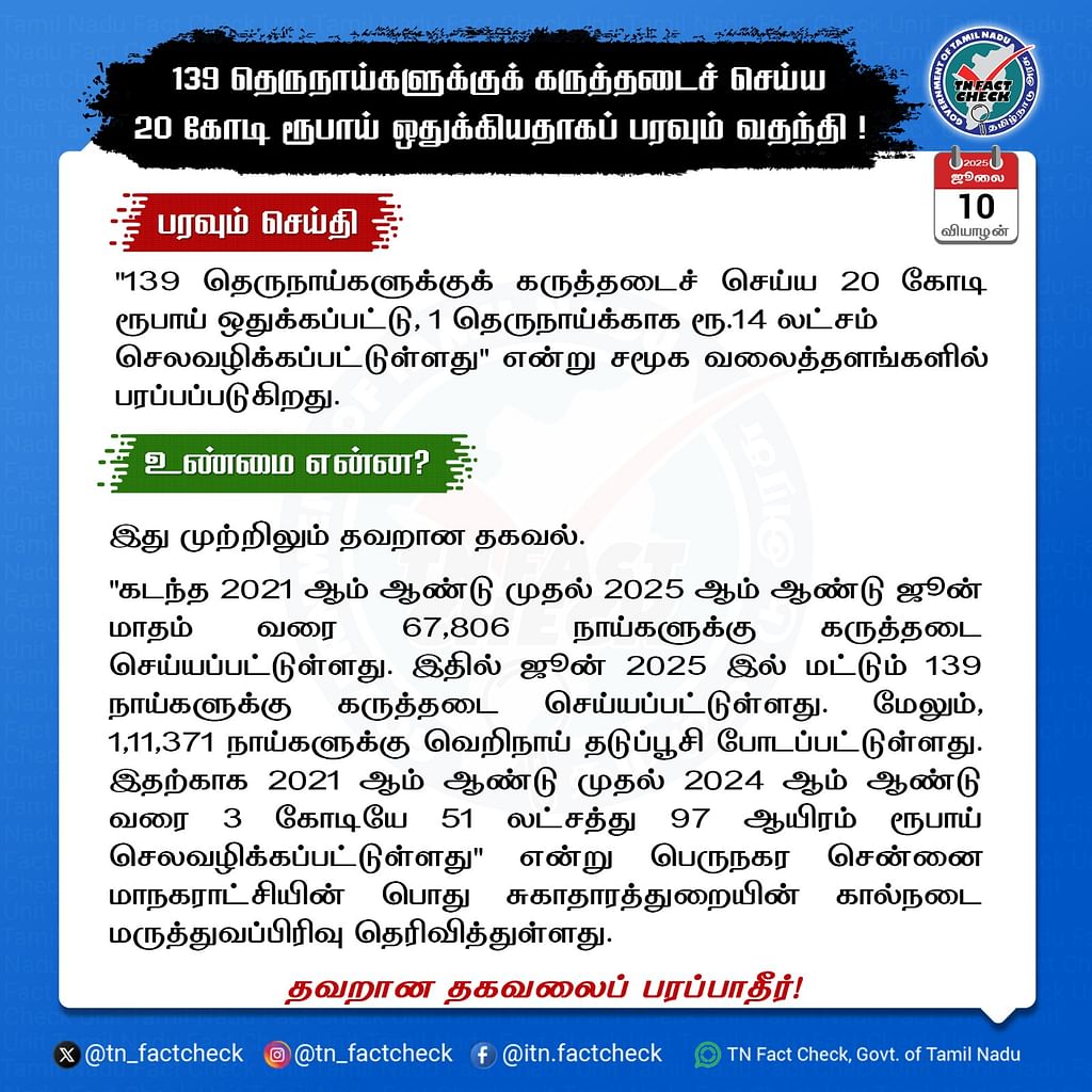 தமிழ்நாடு அரசு விளக்கம்