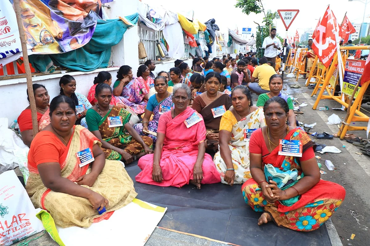 தூய்மைப் பணியாளர்கள் போராட்டம் - ரிப்பன் மாளிகை