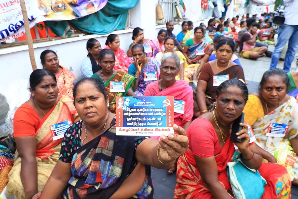 முதலமைச்சர் கொடுத்த வாக்குறுதியால்தான் நடுத்தெருவில் நிற்கிறோம் - LTUC தலைவர் பாரதி