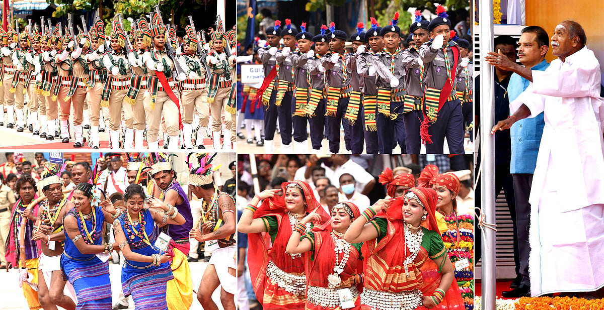 புதுச்சேரி: கொடியேற்றிய முதல்வர் ரங்கசாமி; சுதந்திர தின விழா கிளிக்ஸ்
