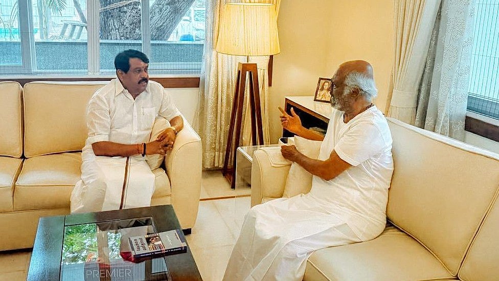 Rajini:``நெற்றியில் திருநீறும் நெஞ்சத்தில் தேசப்பற்றும் - ரஜினியை சந்தித்த நயினார் நாகேந்திரன்!