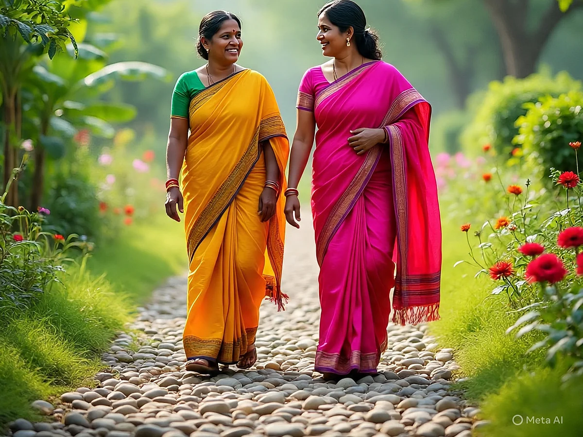 கூழாங்கல் மீது வாக்கிங்