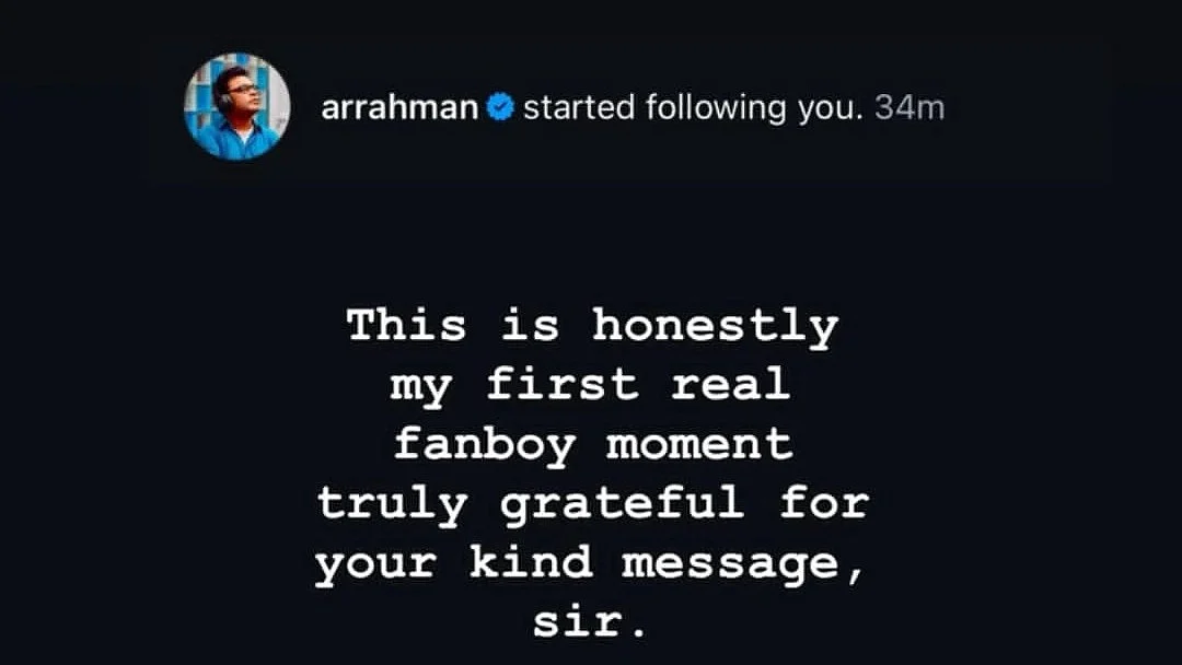 Sushin Shyam insta story