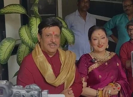 ``விவாகரத்து சர்ச்சைக்கு முற்றுப்புள்ளி வைக்கவே வந்தோம் - மனைவியுடன் வந்த  நடிகர் கோவிந்தா