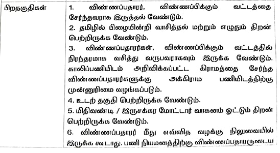 பிற தகுதிகள்