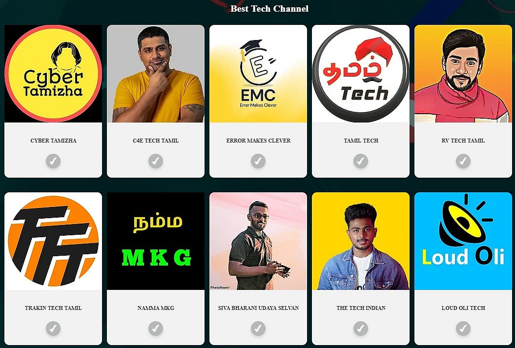 Best Tech Channel Nominations