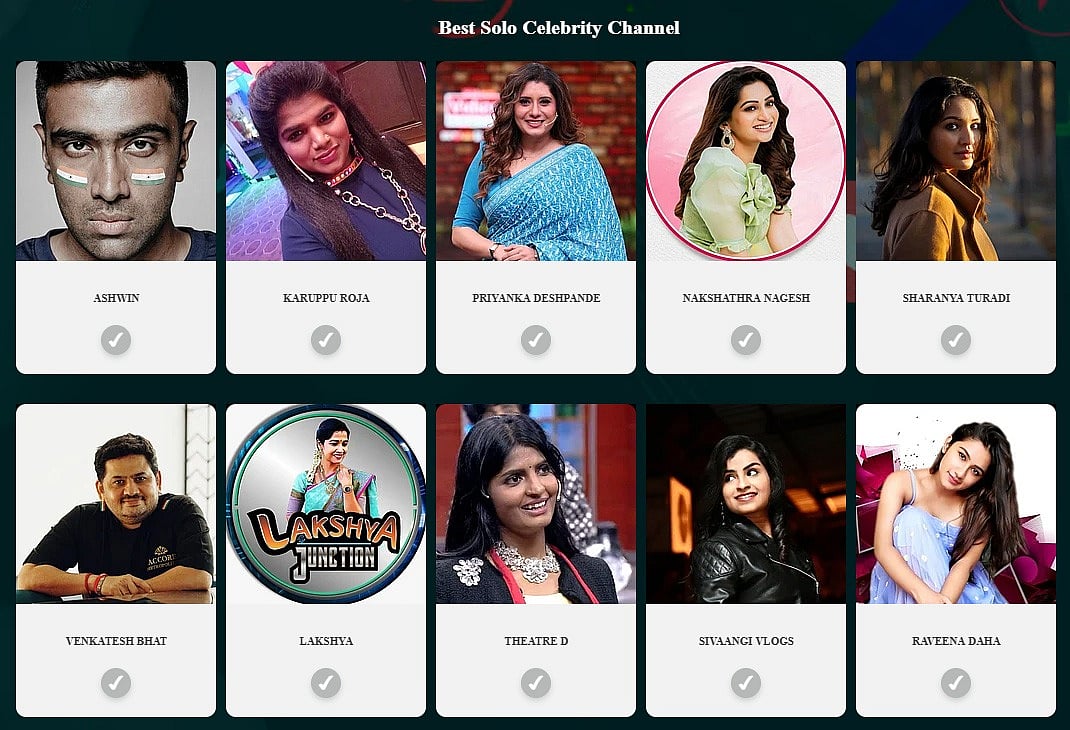 Best Solo Celebrity Channel - Nominations