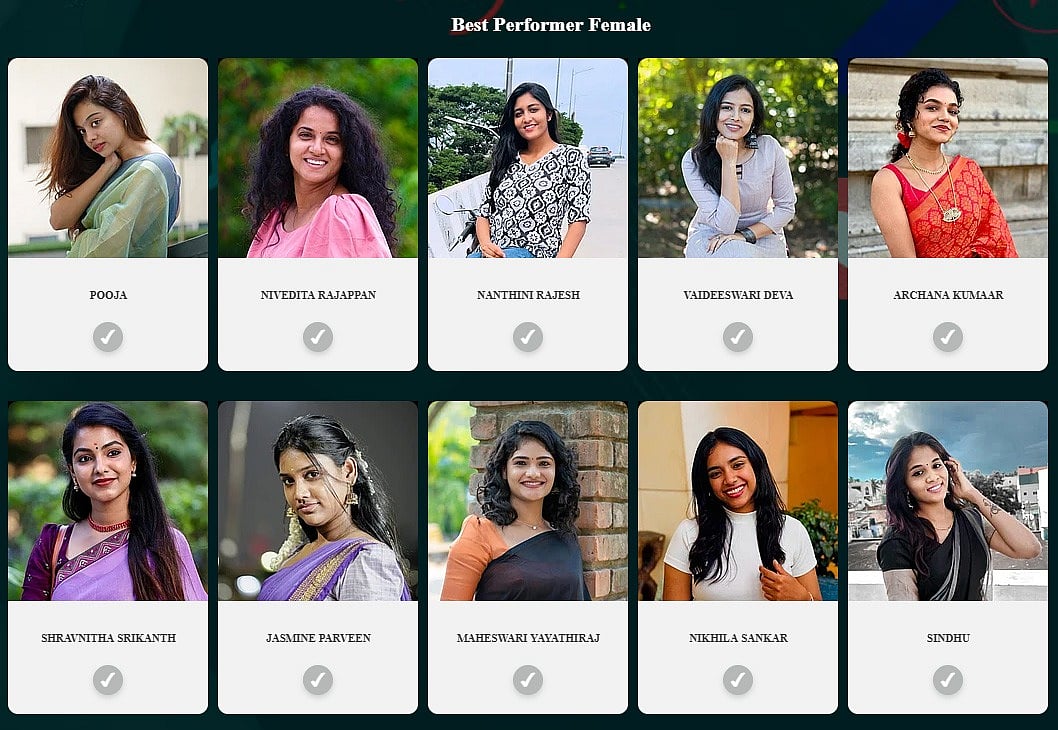 Best Performer Female - Nomination List