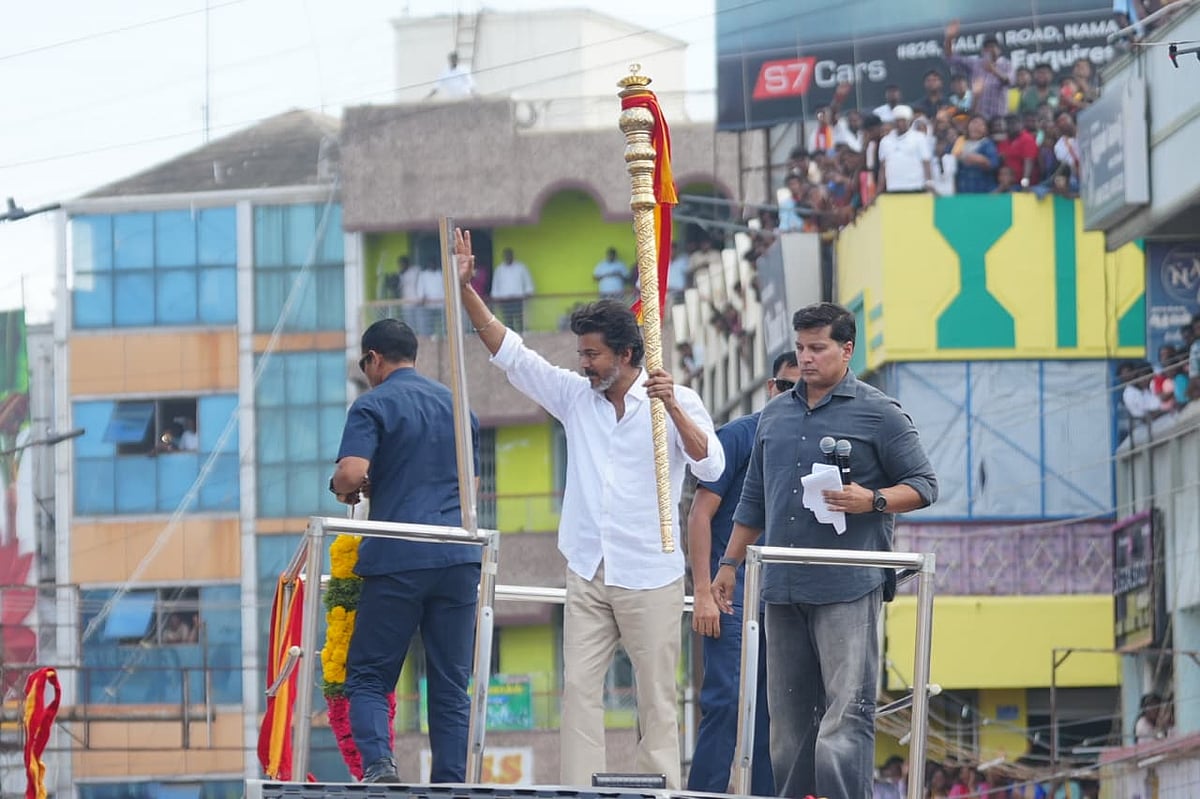 நாமக்கல்லில் தமிழக வெற்றிக் கழகத்தின் தலைவர் விஜய்