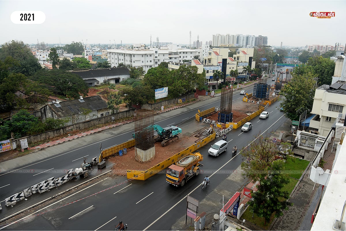 மேம்பாலம் கட்டுமான பணிகள்