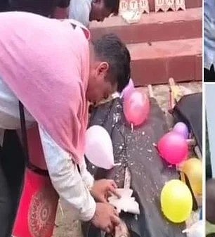இறுதிச்சடங்கில் மகள் பிறந்தநாள் கொண்டாடிய தந்தை