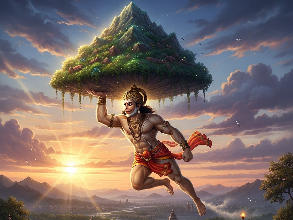 சஞ்சீவி மலையுடன் அனுமன்