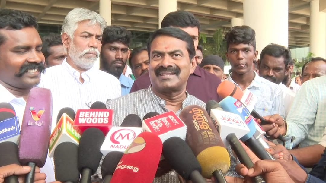 நாம் தமிழர் கட்சியின் ஒருங்கிணைப்பாளர் சீமான்