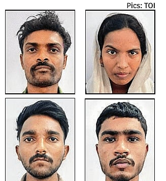 வகேலா, ரூபி(மேலே), கைதான நண்பர்கள்(கீழே)