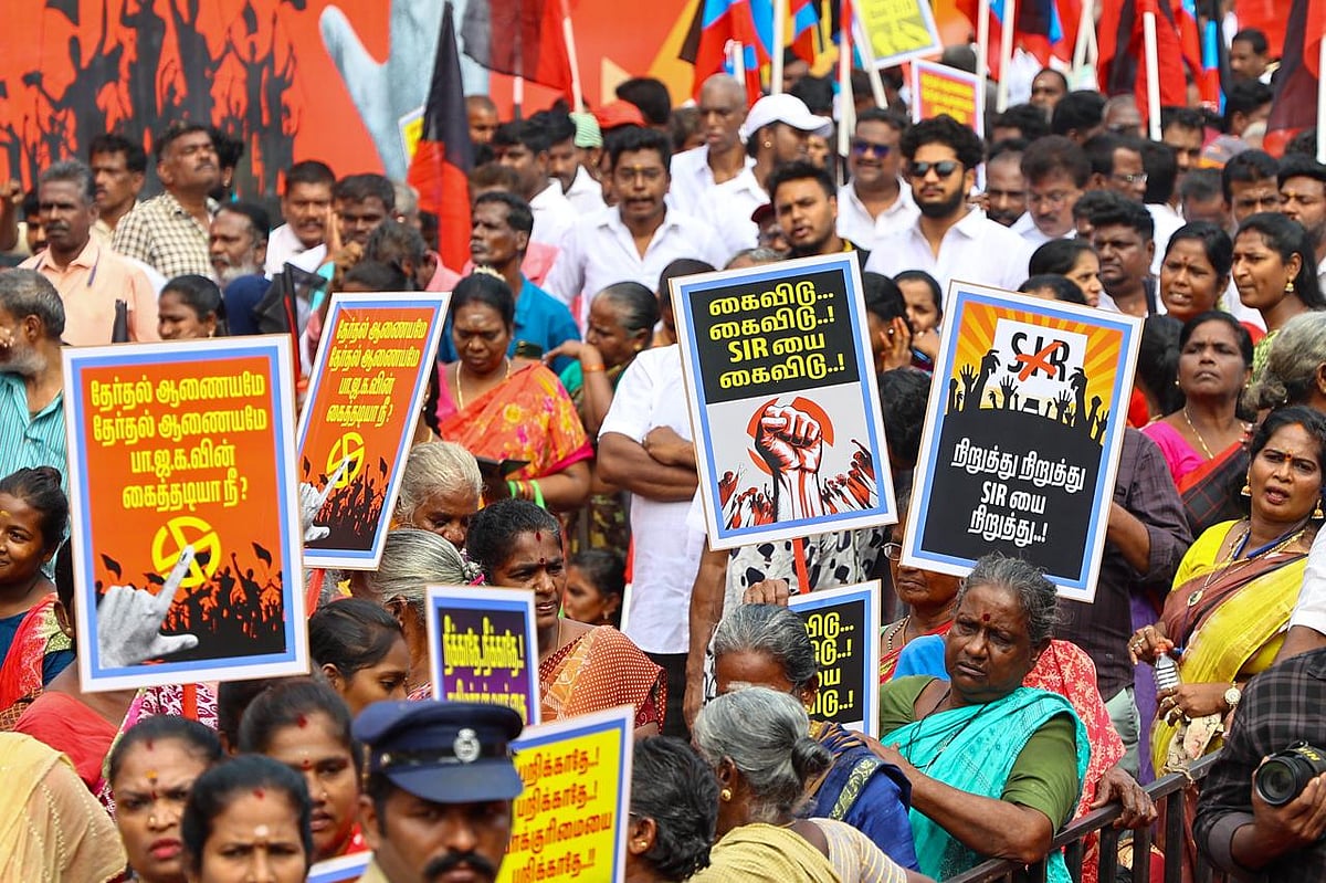 SIR - மதச்­சார்­பற்ற முற்­போக்கு கூட்டணி ஆர்ப்பாட்டம்