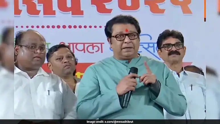 மகாராஷ்டிரா நவநிர்மாண் சேனா தலைவர் ராஜ் தாக்கரே 