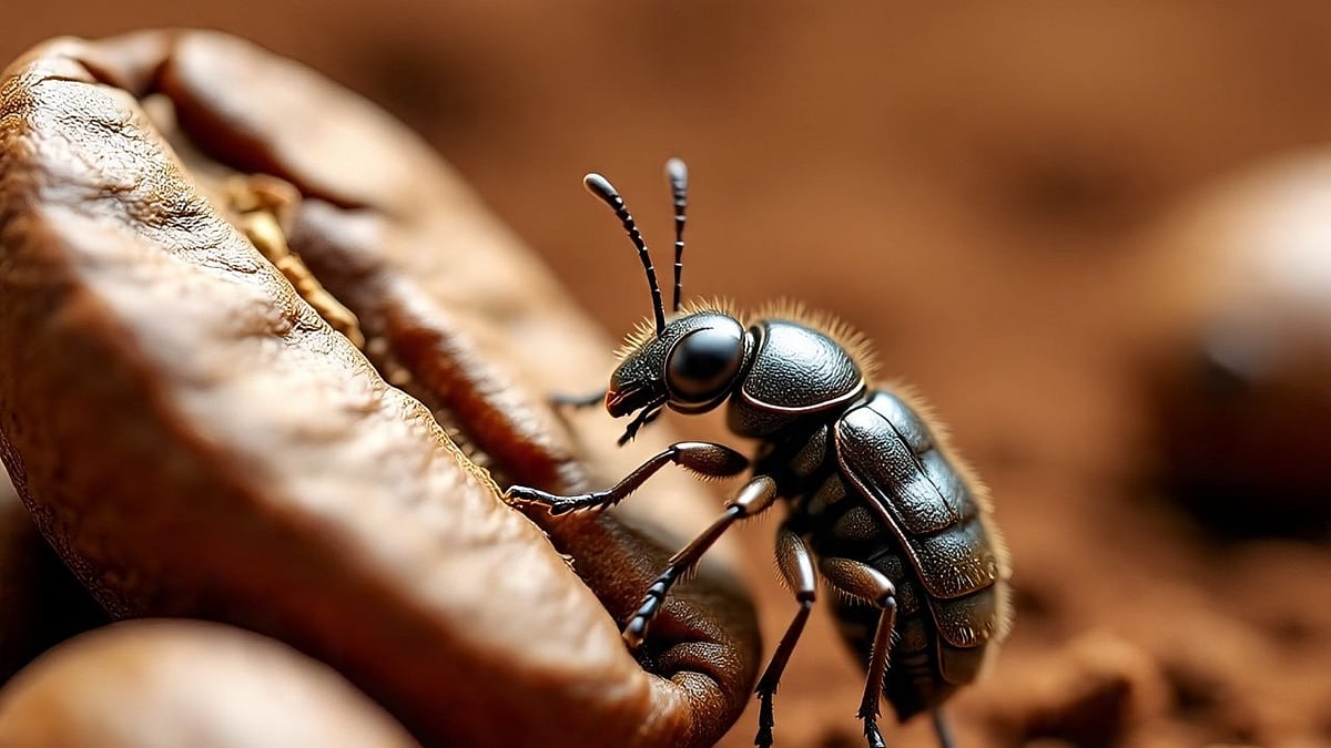 காபி கொட்டை துளைப்பான் வண்டுகள் | Rep image AI 