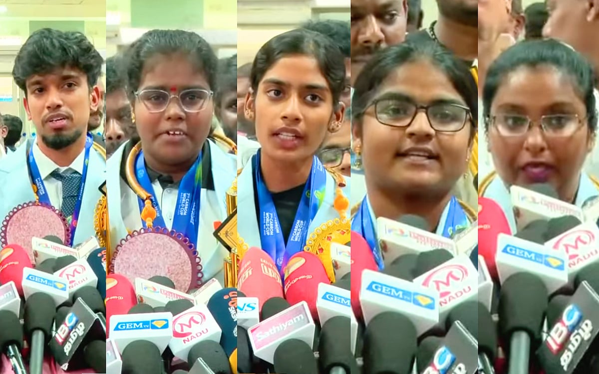 மாலத்தீவில் நடந்த 7வது கேரம் உலகக் கோப்பை போட்டியில் தங்கம் வென்ற வீரர், வீரங்கனைகள் 