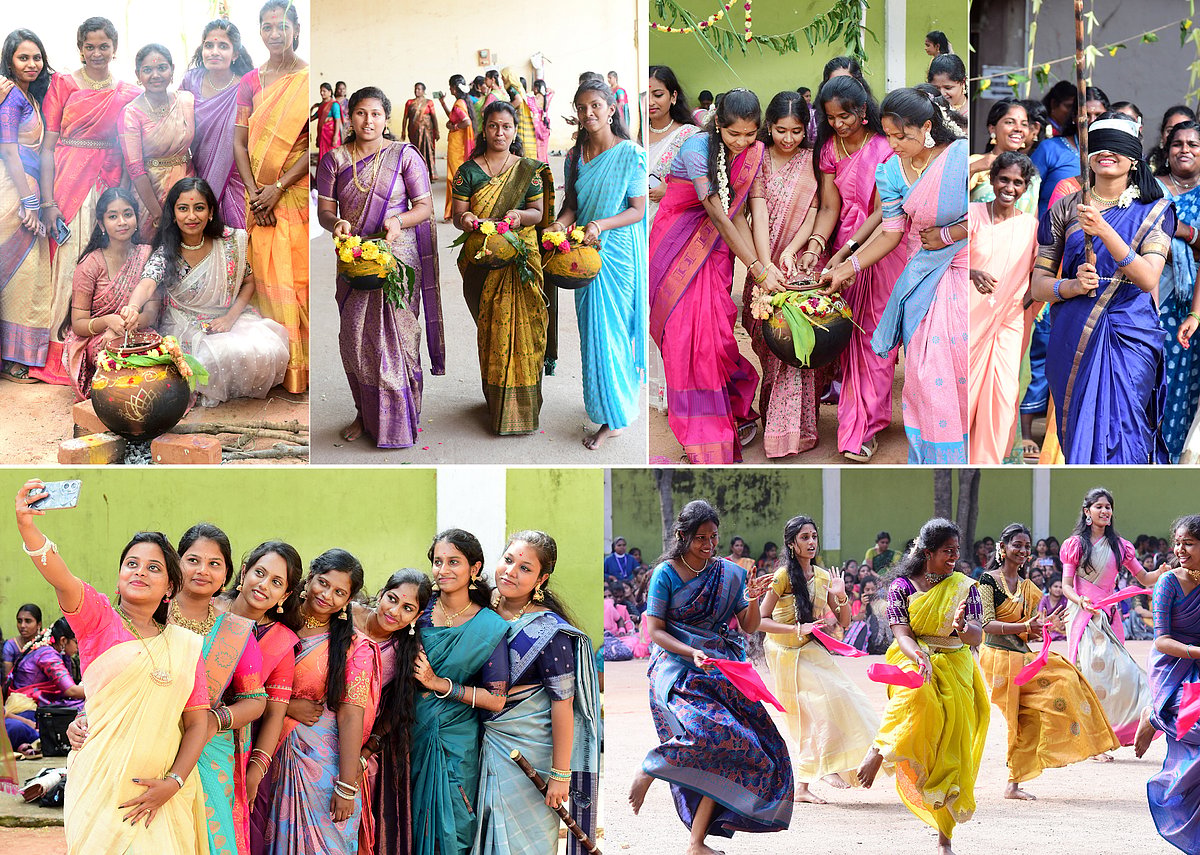 புதுச்சேரி: ஆடல் பாடலுடன் பொங்கல் கொண்டாடிய கல்லூரி மாணவிகள்! | Photo Album