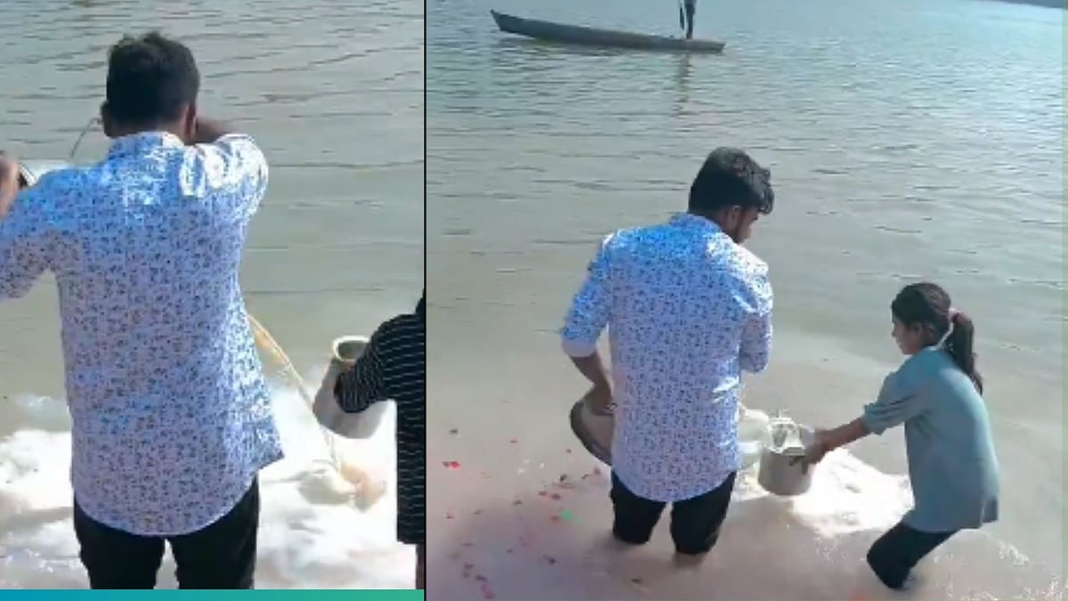சிறுமிகளை விரட்டிவிட்டு கங்கைக்குப் பால் அபிஷேகம்; வைரலான வீடியோவும்... எழுந்த விவாதங்களும்!