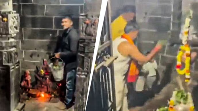 இந்து-கோயிலில்-வழிபட்ட-மகாராஷ்டிர-இஸ்லாமிய-அமைச்சர்:-கோமியத்தால்-கோயிலை-சுத்தப்படுத்தியதால்-சர்ச்சை