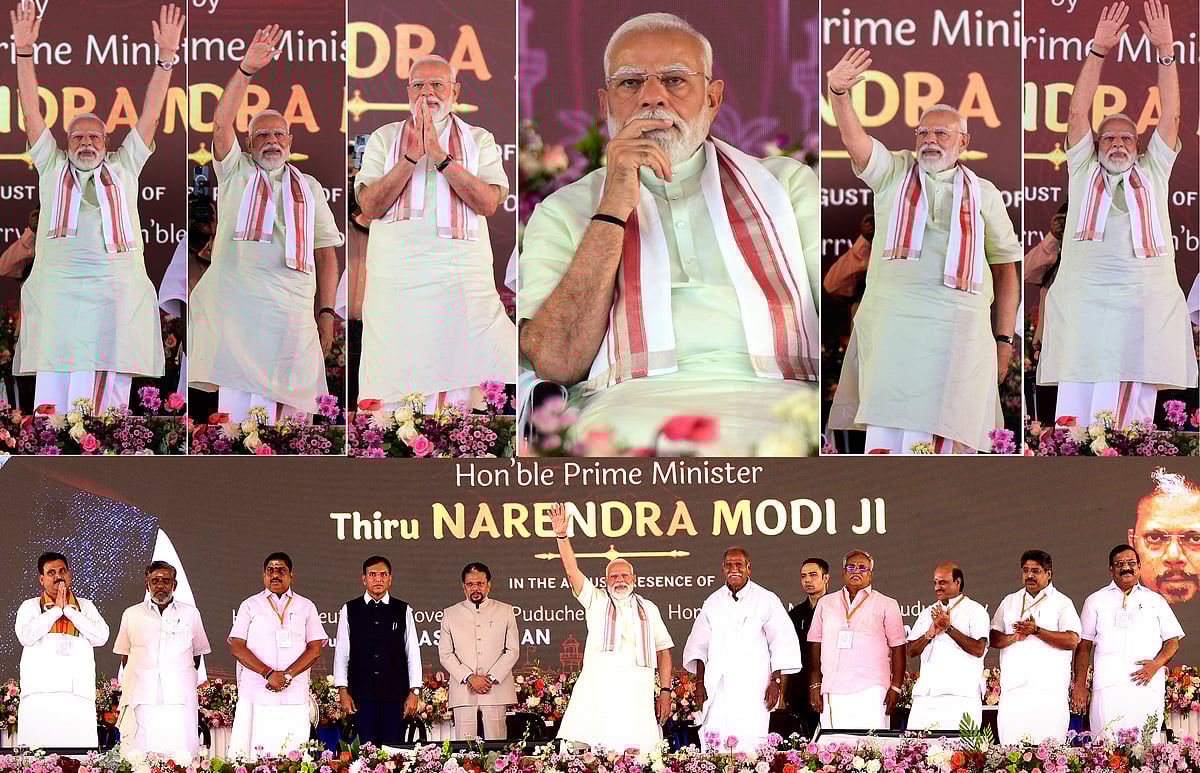 பிரதமர்-மோடி-புதுச்சேரி-வருகை;-பல்வேறு-வளர்ச்சித்-திட்டங்கள்-தொடங்கி-வைப்பு-|-Photo-Album