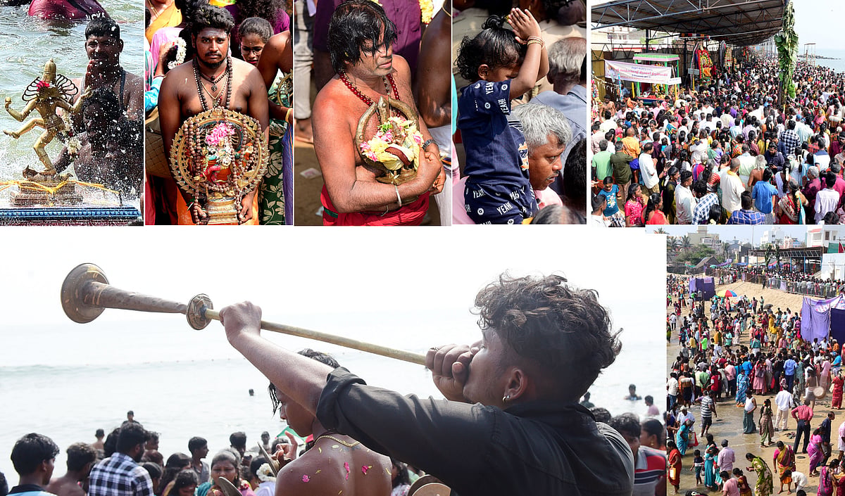புதுச்சேரியில் நடைபெற்ற மாசிமக கடல் தீர்த்தவாரி நிகழ்ச்சி!