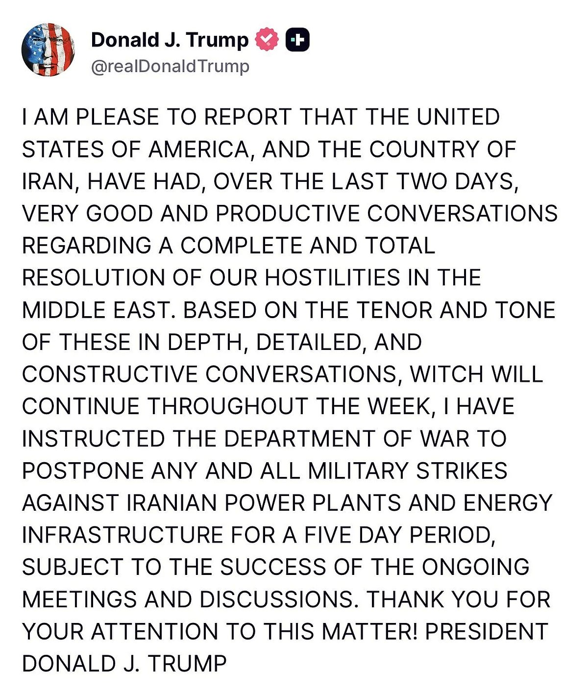 ட்ரம்ப் பதிவு