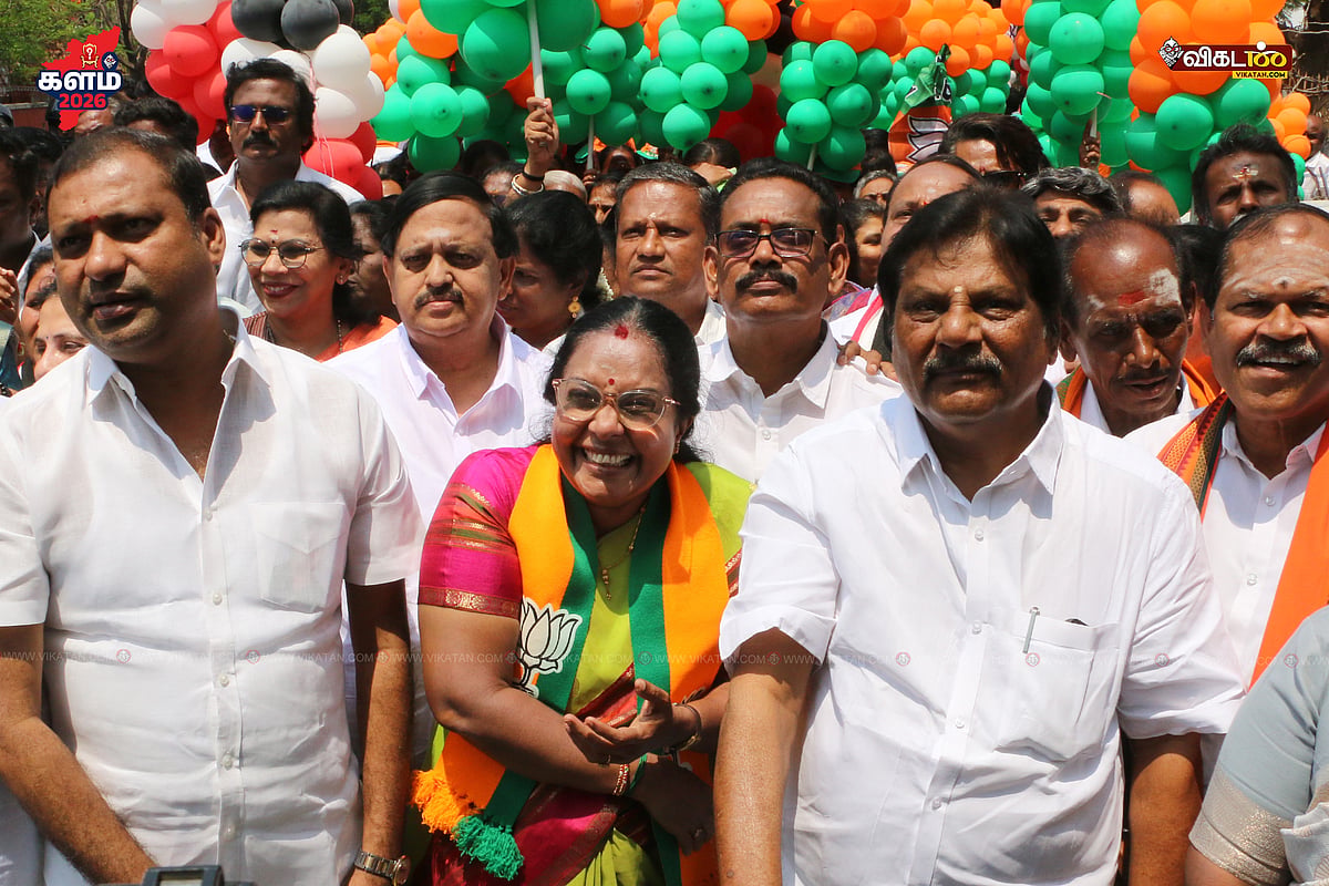 கோவை: இரட்டை இலை சின்னத்தை காட்டிய  பா.ஜ.க-வை சேர்ந்த ராஜஸ்தான் முதல்வர் பஜன்லால் சர்மா! - Album