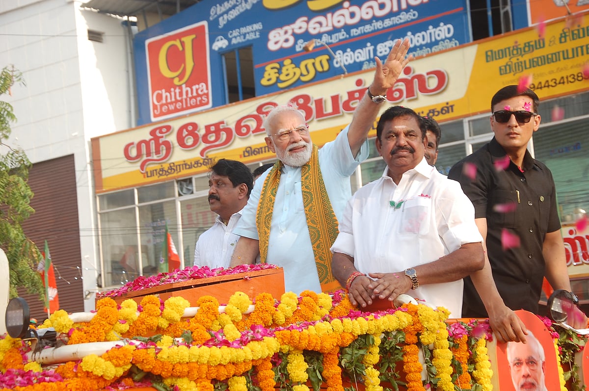 கன்னியாகுமரி்: பிரதமர் மோடி 'ரோடு ஷோ' தேர்தல் பிரச்சாரம்!.