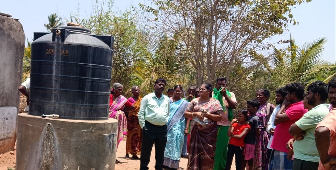 சரி செய்யப்படும் குடிநீர் தொட்டி