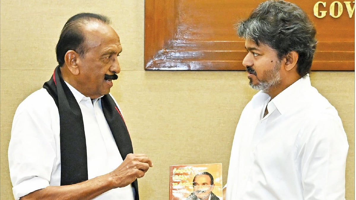 ``விஜய் அரசைக் கவிழ்க்க சதி நடக்கிறது: போர்க் கவசமாக இருந்து பாதுகாப்போம் - வைகோ ஆவேசம்!