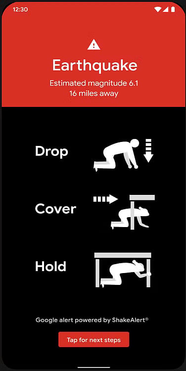 Earthquakes கூகுள் 