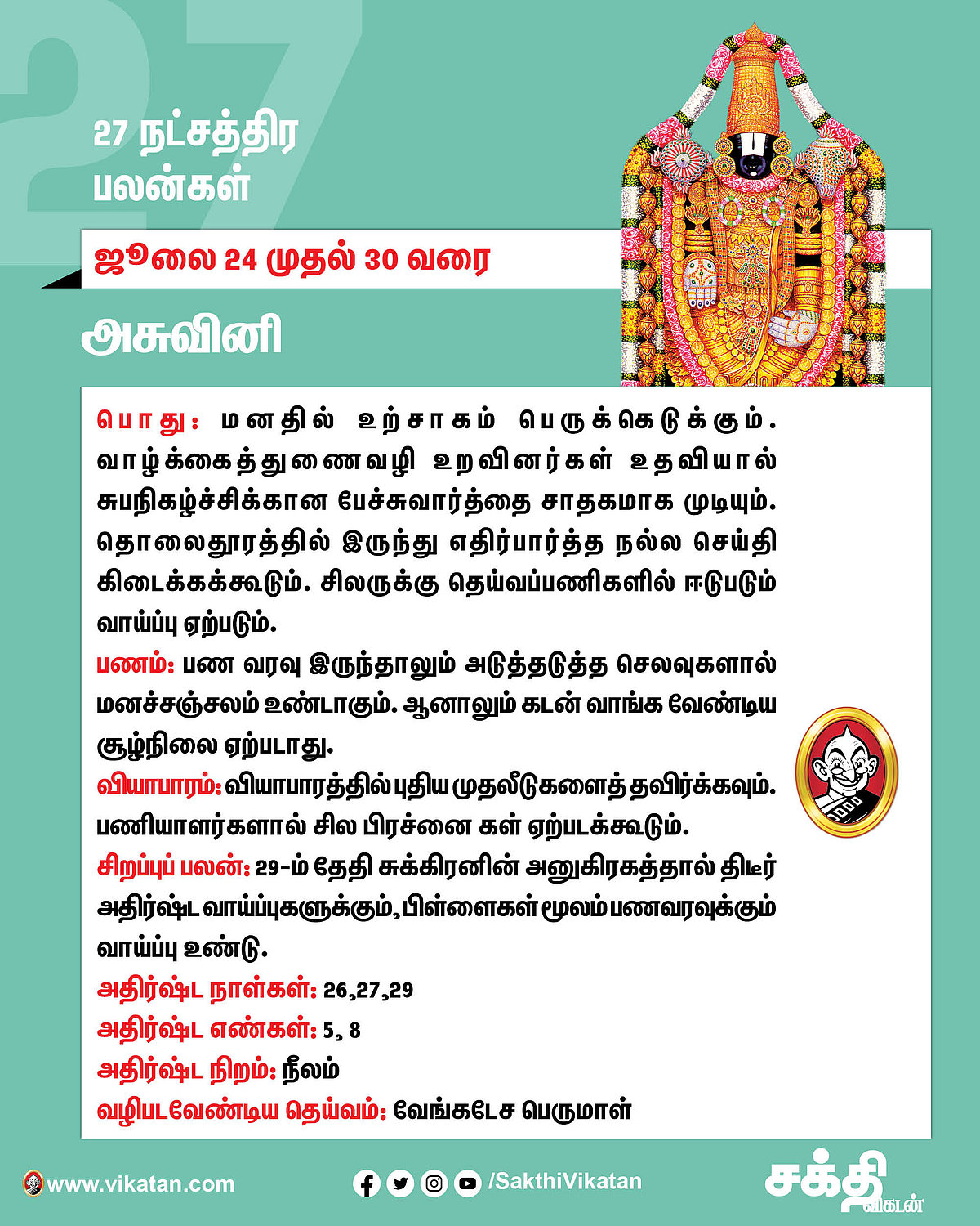 நட்சத்திரப் பலன்கள்  ஜூலை 24 முதல் 30 வரை #VikatanPhotoCards