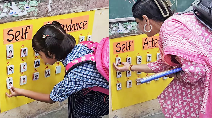 Self Attendance: `இனி குழந்தைகள் பிரசென்ட் சொல்ல வேண்டாம்! -  ஆசிரியையின் ஐடியா; இணையத்தில் வைரல்!