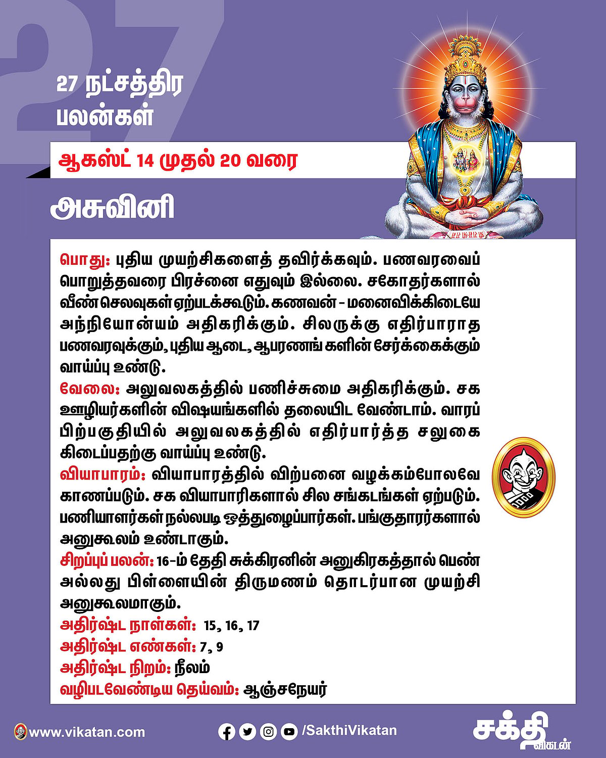 நட்சத்திரப் பலன்கள்  ஆகஸ்ட் 14 முதல் 20 வரை #VikatanPhotoCards
