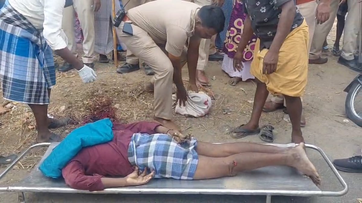 கொலை செய்யப்பட்ட பாஸ்கரின் உடல்