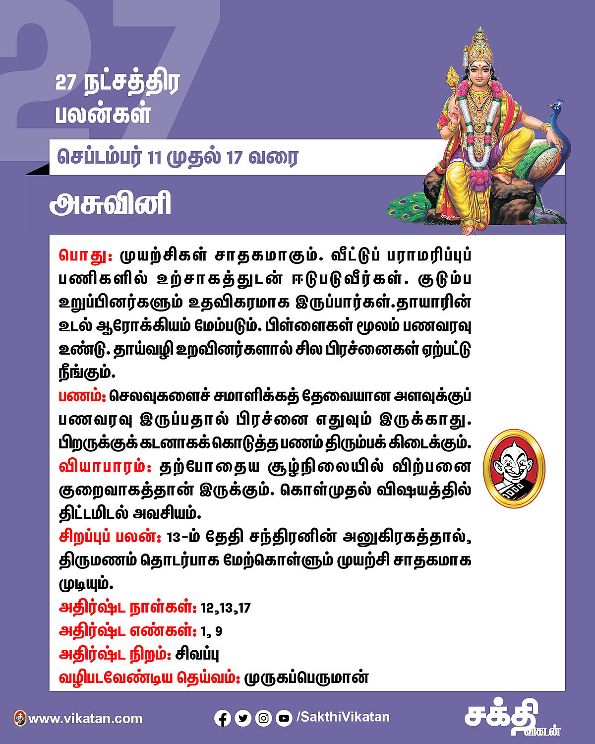 நட்சத்திரப் பலன்கள்  செப்டம்பர் 11 முதல் 17 வரை #VikatanaPhotoCards